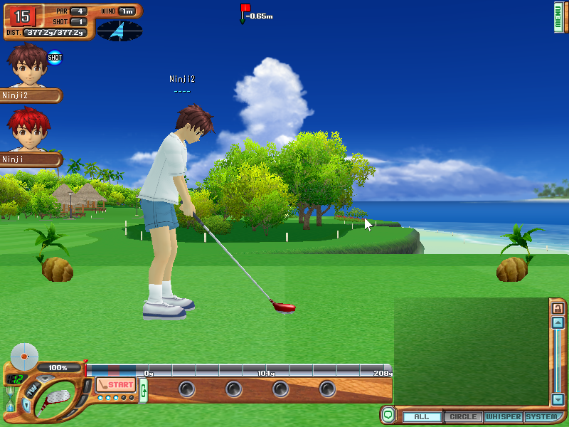 I'm in-game and one of the characters is preparing to make their shot. The left side of the screen now shows a head for each player in the room, and a "Shot" icon marks which one is active.