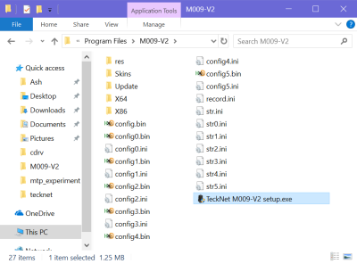 A screenshot of Windows Explorer, showing the driver installation folder